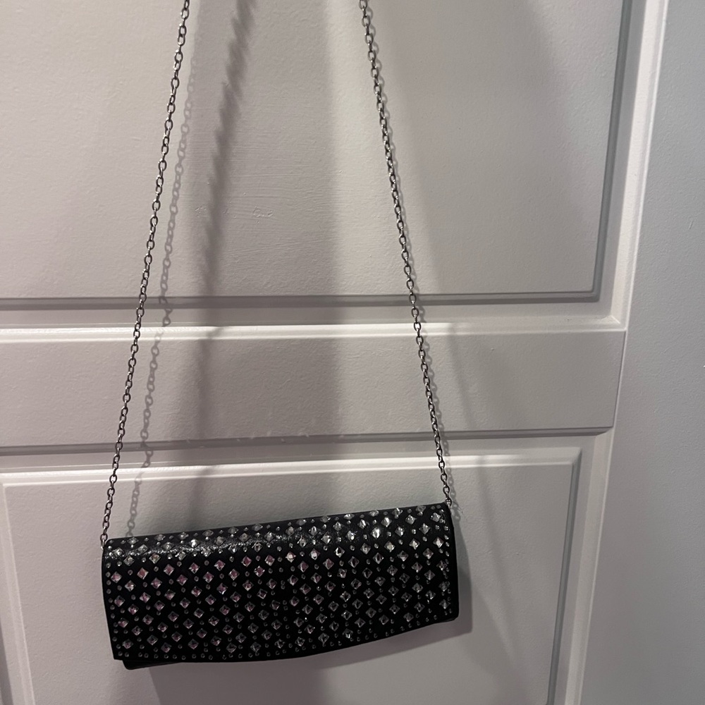 Elegant Black Clutch with Chain Strap